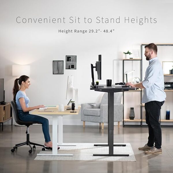 VIVO Electric 71 x 30 inch Standing Desk Workstation, Memory Controller Height Adjustment, 1B Series, Dark Walnut Top Black Frame, DESK-KIT-1B7D - Image 2