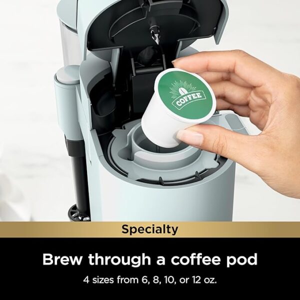 Ninja Pods & Grounds Specialty Single-Serve Coffee Maker, K-Cup Pod Compatible, Built-In Milk Frother, 6-oz. Cup to 24-oz. Travel Mug Sizes, Iced Coffee Maker, Glacier Blue, PB051GB - Image 6