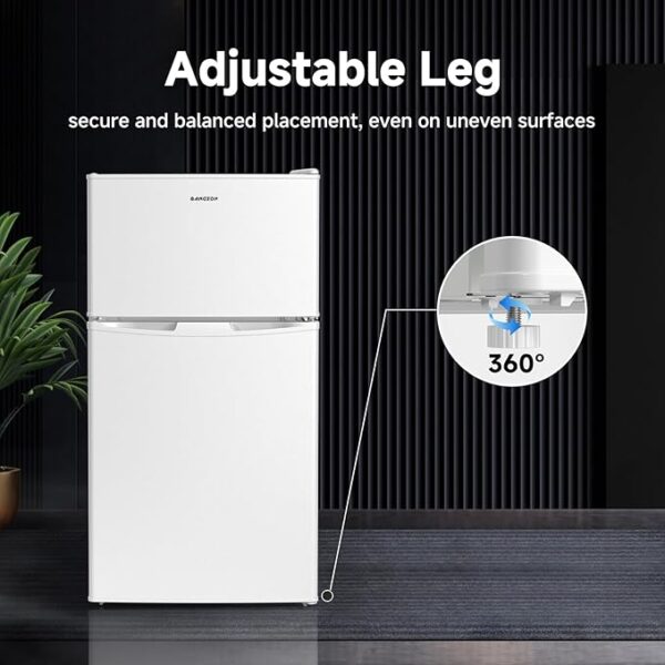 BANGSON Mini Fridge with Freezer, 2 Door Small Refrigerator with Freezer, Mini Fridge for Bedroom, 3.2 CU.FT, For Home, Office, Dorm, Garage or RV, (White) - Image 4