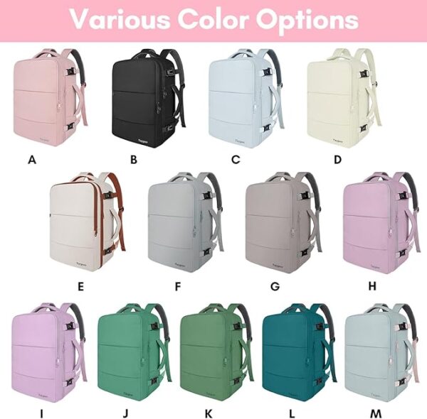 Taygeer Travel Backpack for Women, Carry On Backpack with USB Charging Port & Shoe Pouch, TSA 15.6inch Laptop Mochila Flight Approved, Nurse Bag Casual Daypack for Weekender Business Hiking, Pink - Image 4