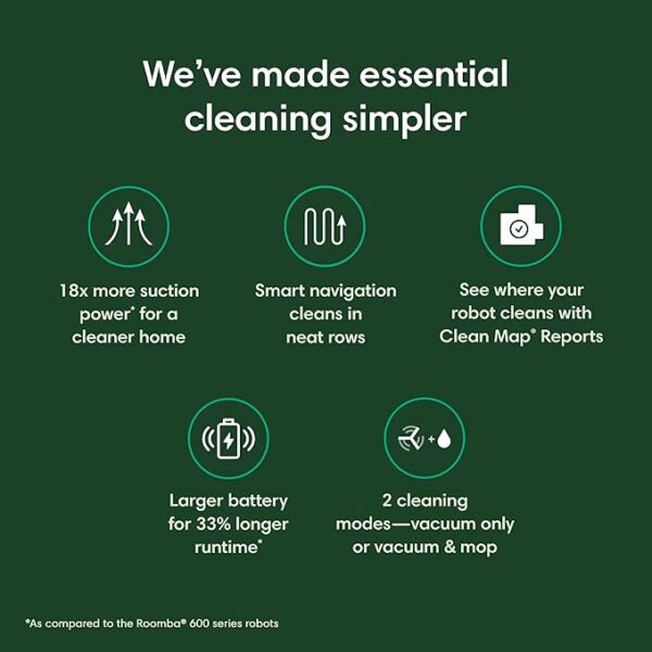 iRobot Roomba Robot Vacuum and Mop Combo (Y0140) - Vacuums and mops, Easy to use, Power-Lifting Suction, Multi-Surface Cleaning, Smart Navigation Cleans in Neat Rows, Self-Charging, Works with Alexa - Image 6