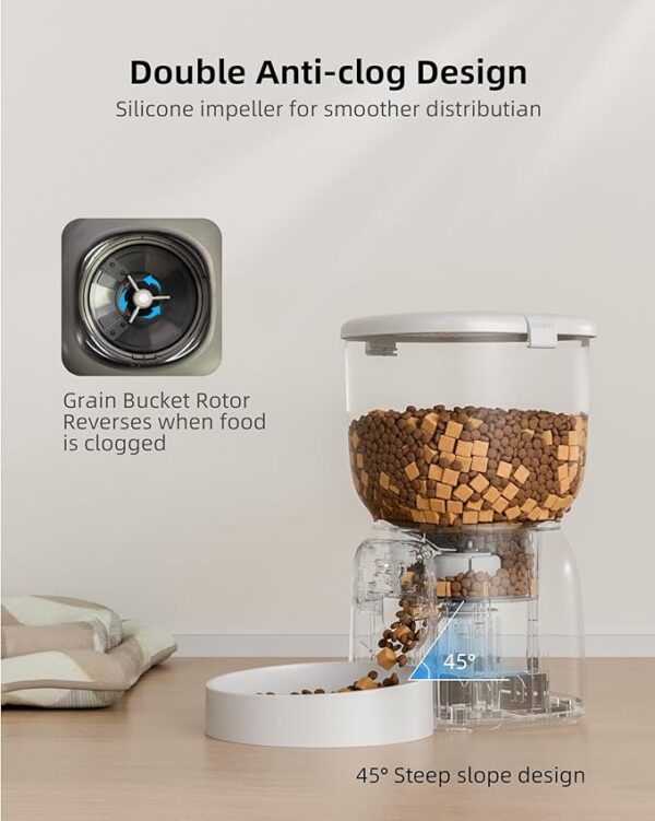 Smart Automatic Cat Feeder - WiFi Cat Food Dispenser with APP Control Up to 15 Portions((8g/Portion) 10 Meals Per Day, Dual Power Supply Pet Feeders for Cats/Dogs (4L/16.9 Cups) - Image 4