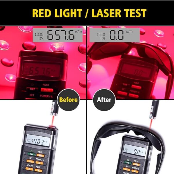 Red Light Therapy Glasses, Eyes Protection for Tanning Goggles, IPL Laser Safety Glasses 200-2000nm, Eye Protection for Red Light Therapy. - Image 5
