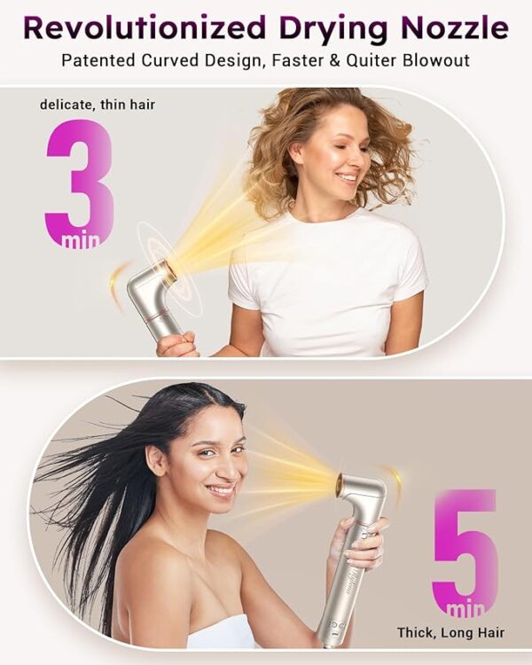Deluxe 8-in-1 Air Styler Pro 2025 by Rylena, Hair Dryer Brush for Fast Drying, Auto Curling, Smoothing&Volumizing, 8 Attachable Heads, 110,000 RPM High-Speed Multi Styler, 600M Ionic Care, Stone - Image 2