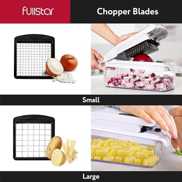 Fullstar Vegetable Chopper and Spiralizer - Food Chopper with Container, Fruit Slicer, Kitchen Gadgets & Accessories, Home Essentials (4 in 1, White) - Image 5