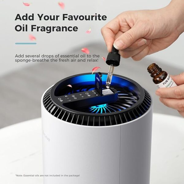 AROEVE Air Purifiers for Bedroom Home, Air Purifier For Smoke Pollen Dander Hair Smell Air Cleaner with Sleep Mode Speed Control For Bedroom Office, MK01- White(Available for California) - Image 5