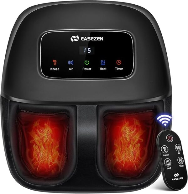 Shiatsu Foot Massager Machine with Heat, FSA/HSA Eligible, Deep Kneading, 2025 Upgrade Electric Feet Massager for Plantar Fasciitis, Neuropathy, Foot Warmer, Gifts for Women, Fits to Size 14