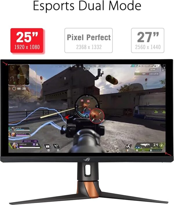 ASUS ROG Swift 360Hz 27” 1440P HDR Gaming Monitor (PG27AQN) - QHD (2560 x 1440), Fast IPS, 1ms, G-SYNC, Eye Care, HDMI, DisplayPort, USB, Ergonomic Design, VESA Wall Mountable, HDR10, DisplayHDR600 - Image 3