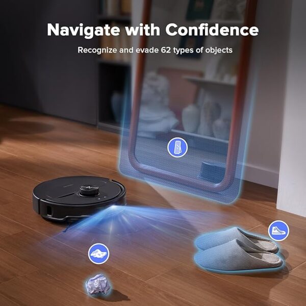 roborock Qrevo Master Robot Vacuum and Mop Combo, 10,000Pa Suction, FlexiArm Design Side Brush & Mop, Auto Mop Washing & Drying, Self-Emptying&Refilling, Dock Self-Cleaning, Obstacle Avoidance, Black - Image 3