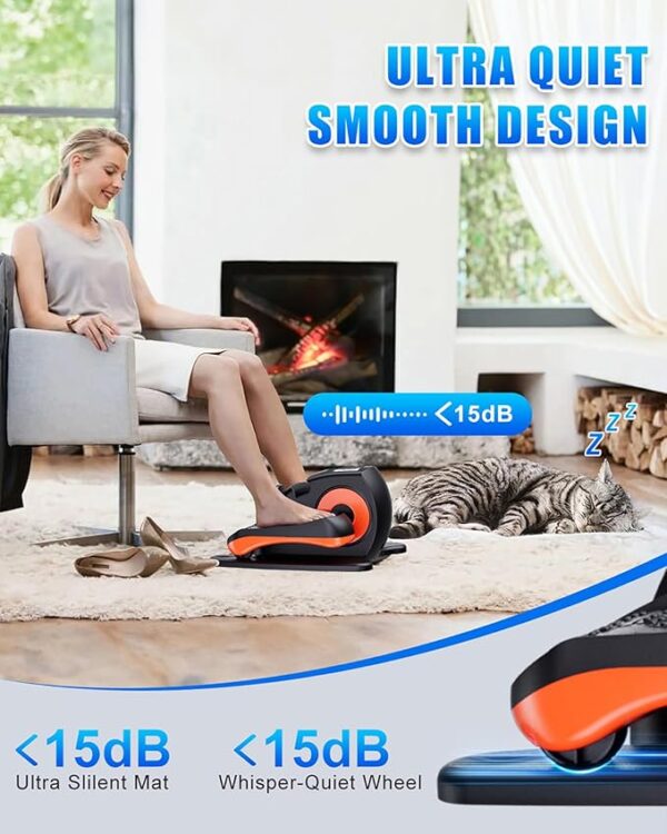 Under Desk Elliptical Machine, Electric Ellipse Leg Exerciser as Seen on Tv for Seniors with 12 Adjustable, Quiet Portable Elliptical Machine, Seated Pedal Exerciser with Remote Control - Image 3