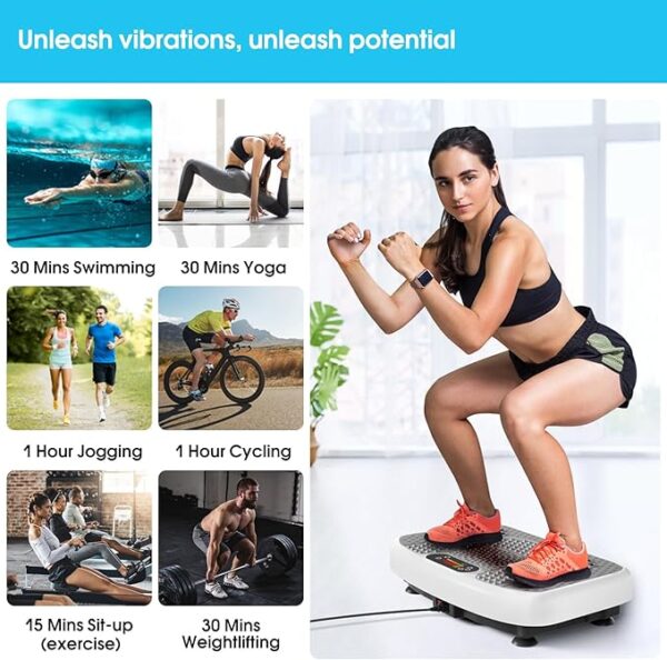 Vibration Plate Exercise Machine for Lymphatic Drainage Weight Loss,SoftGym Power Vibration Plate 300-400 Lbs Capacity Full Whole Body Workout Vibration Platform,Waver Vibration Plate for Home Fitness - Image 6
