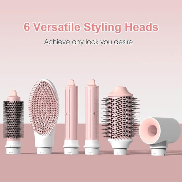 6 in 1 Professional Hot Air Styler & Hair Dryer Brush with 110,000 RPM Negative Ionic Blow Dryer, Hair Style with Auto Wrap Curlers, Straighteners, and Volumizers, Travel Bag Included - Image 6
