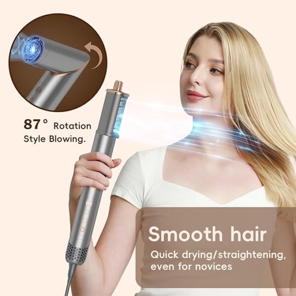 8 in 1 Hair Dryer Air Styler, 110000 RPM High-Speed Rotate Hair Dryer Brush, Auto Wrap Curlers with 200 Million Ions, Fast Dry, Volumize, Create Curly and Smooth Hair Easily, Meets Daily Style - Image 4