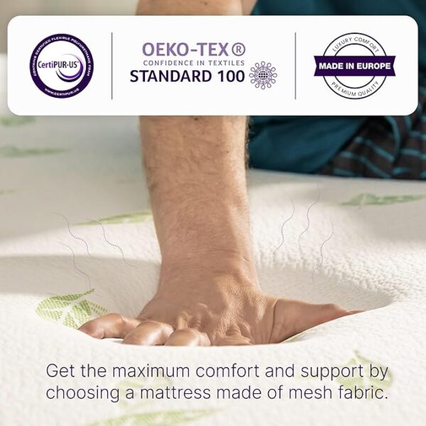 NapQueen Queen Size Mattress, 8 Inch Anula Green Tea Infused Memory Foam Mattress, Queen Size Mattress Bed in a Box, CertiPUR-US Certified Mattress - Image 5