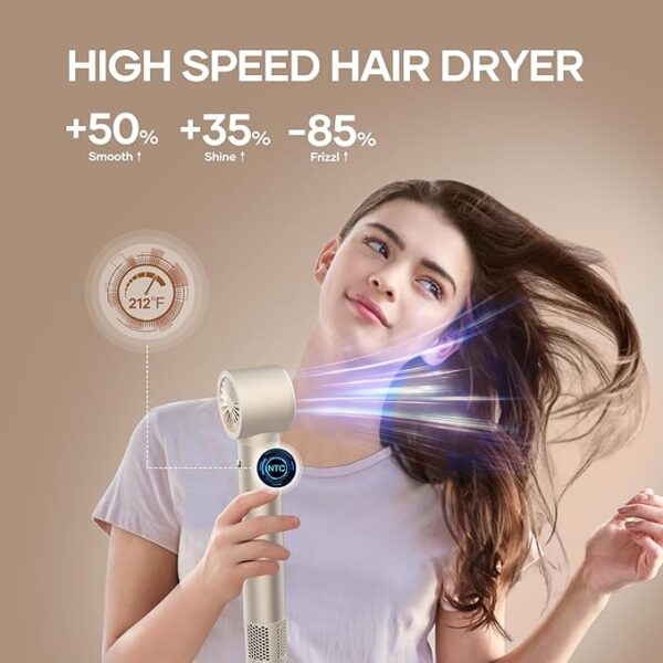 Hair Dryer Brush TECHMERI 6 in 1 Blow Dryer Brush Ions, Detachable Hair Styler Tools, Auto Wrap Curler, Hot Air Brush for Drying, Straightening and Volumizing, High Speed - Image 5