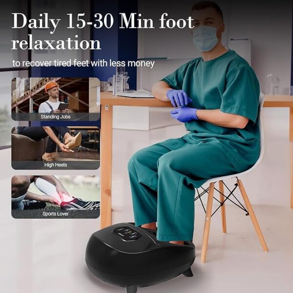 Foot Massager for Plantar Fasciitis, FSA HSA Eligible Upgraded Full foot Shiatsu Massage, Remote Control Multi-Level Settings, Feet massager for Neuropathy, Gifts for Men, Women, Fits Up to 14" - Image 5