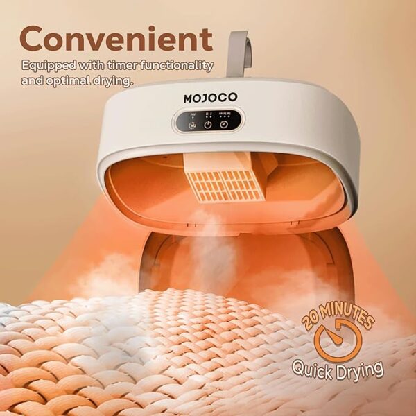 Mojoco Portable Clothes Dryer - Portable Dryer for Apartment, RV, Travel - Premium Mini Dryer Machine for Light Clothes, Underwear, Baby Clothes - Quick and Easy to Use Small/Compact Dryer Machine - Image 5