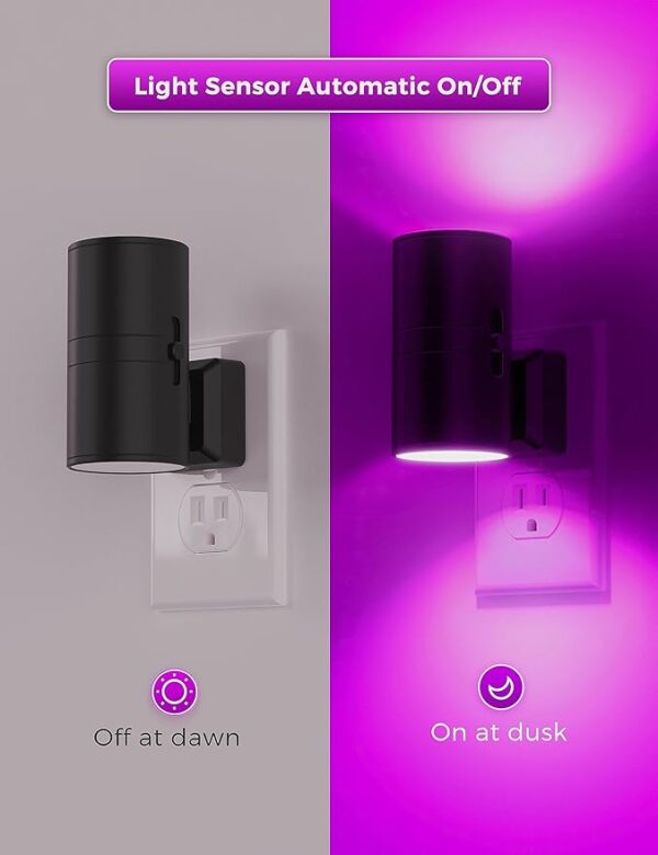 L LOHAS LED [2 Pack] Halloween Purple Night Light, Light Plug in with Sensor, Adjustable Brightness, Dimmable Lights Decorative for Christmas, Holiday, Home Decor, Party Bathroom - Image 4