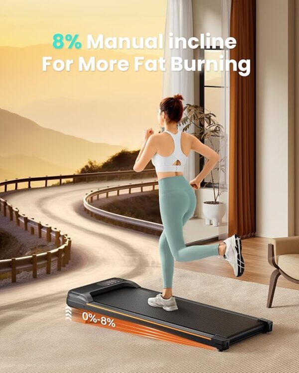 Walking Pad, Under Desk Treadmill with Incline for Home Office 2.5HP Portable Walking Treadmill with 280 Lbs Weight Capacity Walking Machine, Remote Control, LED Display - Image 5