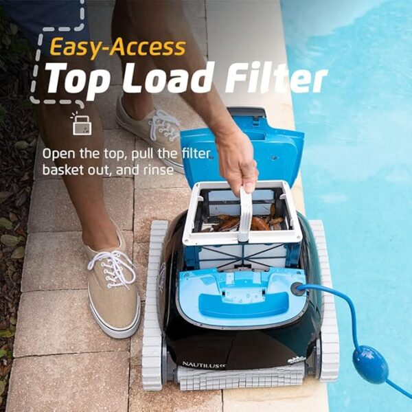 Dolphin Nautilus CC Automatic Robotic Pool Vacuum Cleaner, Wall Climbing Scrubber Brush, Top Load Filter Access, Ideal for Above/In-Ground Pools up to 33 FT in Length - Image 2