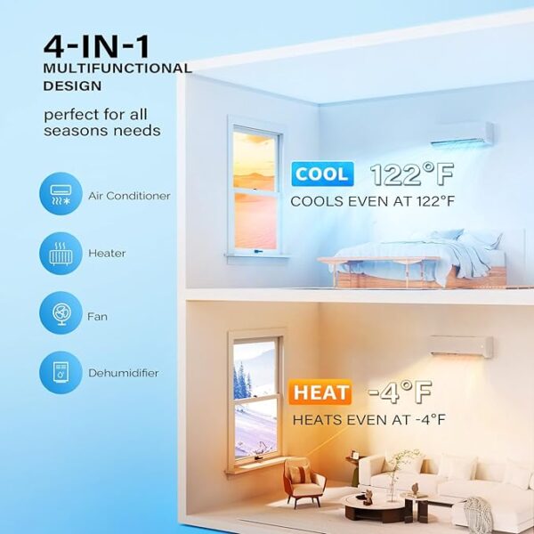 ROVSUN 27000 BTU Tri Zone WIFI Mini Split AC/Heating System, 19 SEER2 3 Zone 9000 + 9000 + 12000 BTU Ductless Split Air Conditioner with Pre-Charged Condenser, Heat Pump & 25Ft Line Set, 208-230V - Image 7