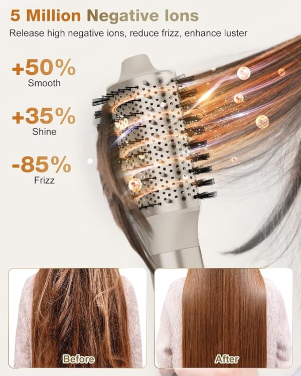 7MAGIC Hair Dryer Brush & 6 in 1 Hair Styler,110,000 RPM High-Speed Negative Ionic Hair Dryer Fast Drying, Multi Hair Styler, Professional Blow Dryer Brush for Curling Volumizing Straightening Styling - Image 3