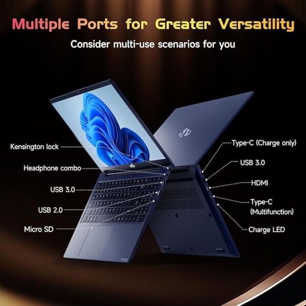 15.6-FHD-Laptop Student-Laptop, 16GB RAM 1TB SSD, Intel Pentium Quad-Core N100 Processor (Up to 3.4GHz) Backlit Keyboard Fingerprint WiFi 6 BT5.2 Business-Laptop, 2 Years Warranty Windows 11 Laptop - Image 5
