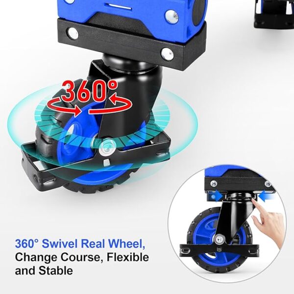 2-in-1Hand Truck Dolly Foldable with Folding Basket, 330LB Folding Hand Truck Heavy Duty Carrying, Combination of 4 Wheels and 2 Wheels Convertible Dolly Cart with Retractable Handle Dolly for Moving. - Image 3