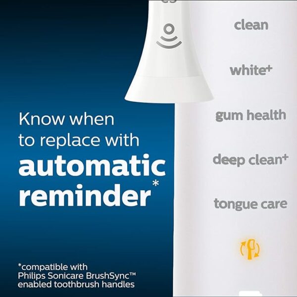 Philips Sonicare Optimal Plaque Control Replacement Toothbrush Heads, HX9024/65, BrushSync™ Technology, White 4-pk - Image 2