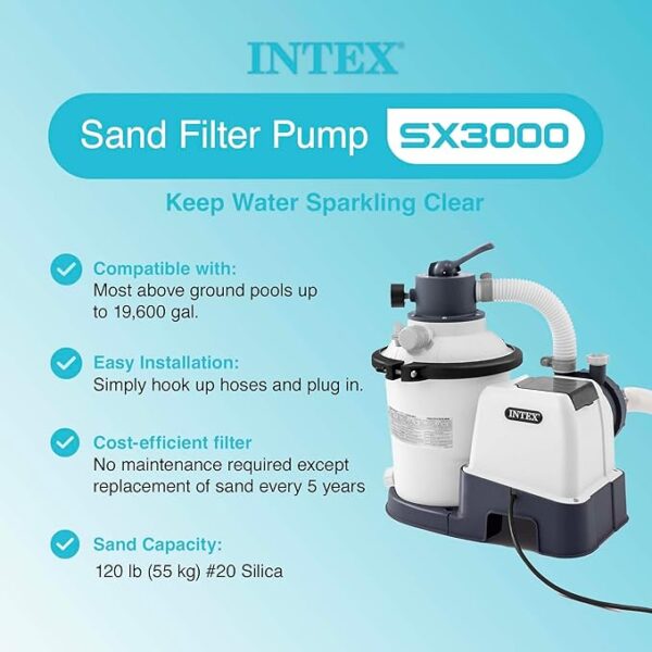Intex 26651EG 3,000 GPH Above Ground Pool Sand Filter Pump with Automatic Timer - Image 3