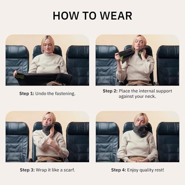 trtl Travel and Airplane Pillow - Real Sleeping Experience on Long Flights - Neck and Shoulder Support - Super-Soft, Lightweight, Easy-to-Carry, and Machine-Washable Flight Pillow - Image 6