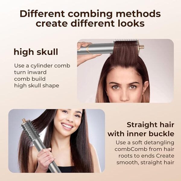 8 in 1 Hair Dryer Air Styler, 110000 RPM High-Speed Rotate Hair Dryer Brush, Auto Wrap Curlers with 200 Million Ions, Fast Dry, Volumize, Create Curly and Smooth Hair Easily, Meets Daily Style - Image 2