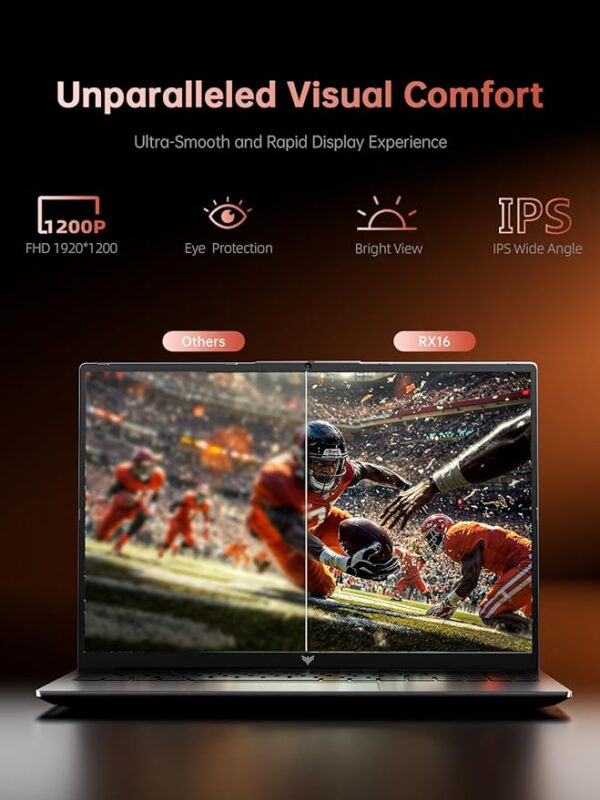 Gaming Laptop, Laptop with AMD Ryzen 9 6900HX (8C/16T, Up to 4.9GHz), 16GB DDR5 512GB NVMe SSD Laptop Computer, 16-inch FHD Display, WiFi 6, 53Wh Battery, Backlit KB - Image 3