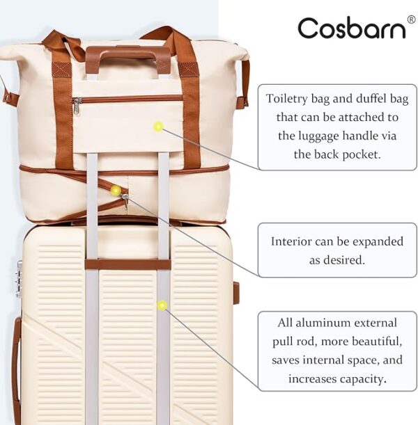 Luggage Sets 5 Piece Suitcases with Wheels, Suitcase Set ABS Hard Case Luggage with TSA Lock Spinner Wheels Durable Travel Luggage(RoseGold, 5-Piece Set(20"/24"/28")) - Image 2