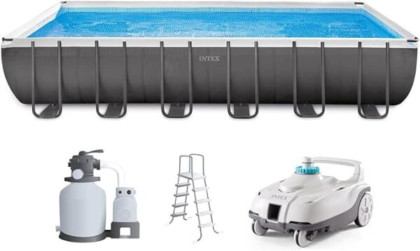 INTEX ZX100 Auto Pressure Side Pool Cleaner and 24 Foot x 12 Foot x 52 Inch Rectangular Ultra XTR Frame Swimming Pool with Pump - Image 2