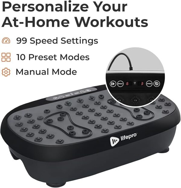 Lifepro Vibration Plate Exercise Machine with Magnetic Acupoints - Full Body Vibration Platform for Beginners and Recovery - Ideal Lymphatic Drainage Massager for Muscle Toning and Overall Fitness - Image 3