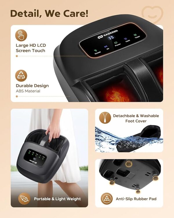 Shiatsu Foot Massager Machine with Heat, FSA/HSA Eligible, Deep Kneading, 2025 Upgrade Electric Feet Massager for Plantar Fasciitis, Neuropathy, Foot Warmer, Gifts for Women, Fits to Size 14 - Image 6
