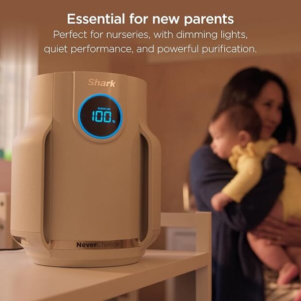 Shark NeverChange Air Purifier Compact Pro, Long-Lasting HEPA-Exceeding Filtration, For Pet Dander, Dust, Smoke, Allergens, Up to 250 sq. ft., Odor Neutralizer, Bedroom, Nursery, Dorm, HP072 - Image 6