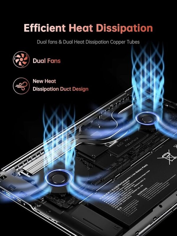 Gaming Laptop, Laptop with AMD Ryzen 9 6900HX (8C/16T, Up to 4.9GHz), 16GB DDR5 512GB NVMe SSD Laptop Computer, 16-inch FHD Display, WiFi 6, 53Wh Battery, Backlit KB - Image 5