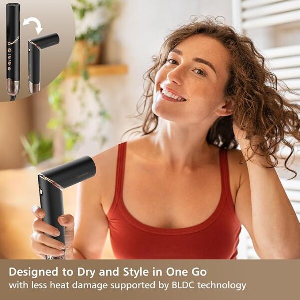 Auto Airwrap Hair Styler & Dryer, 5 in 1 Multi Styling Hot Air Dryer Brush Curler for Hair, High Speed 110000 RPM Negative Lonic Frizz-Free, Fast Drying Curling Volumizing Straightening Magic Styler - Image 5