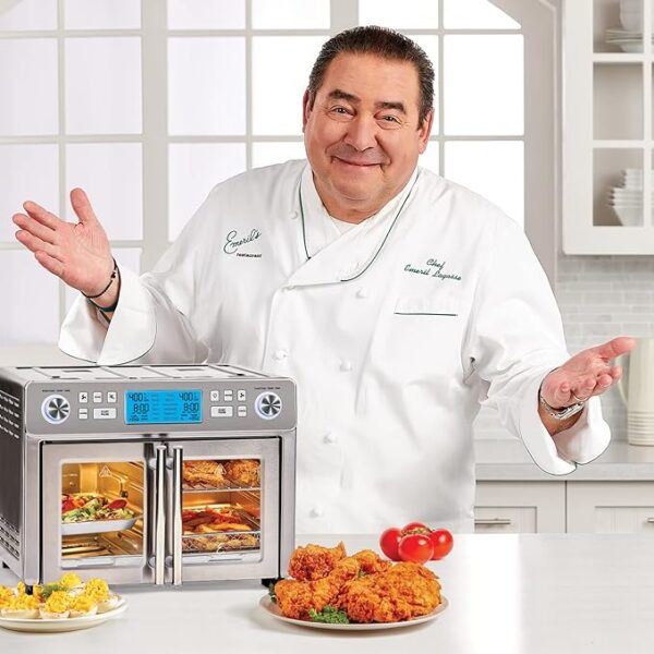 Emeril Lagasse Dual Zone 360 Air Fryer Oven Combo with French Door, 25 QT Extra Large, Cook Two Foods in Different Ways, Up to 60% Faster from Frozen to Finish - Image 4