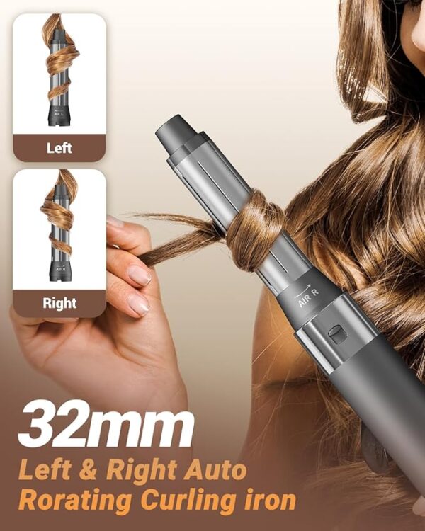 Hair Dryer Brush 6 in 1 Professional Hot Air Styler, 110,000 RPM High-Speed Negative Ionic Hair Dryer, Auto Wrap Curler Frizz-Free Blow Dryer Brush for Curling Volumizing Straightening Styling - Image 4