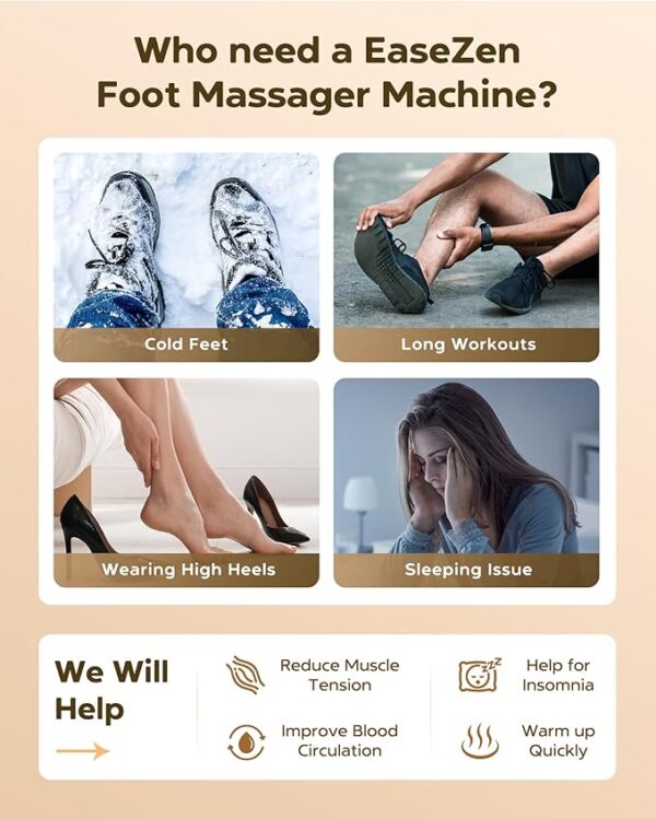 Shiatsu Foot Massager Machine with Heat, FSA/HSA Eligible, Deep Kneading, 2025 Upgrade Electric Feet Massager for Plantar Fasciitis, Neuropathy, Foot Warmer, Gifts for Women, Fits to Size 14 - Image 5