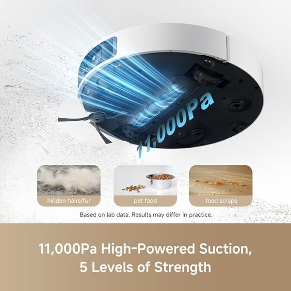 DREAME L40 Ultra Robot Vacuum with Removable & Liftable Mop, Extendable & Liftable SideBrush, 11,000Pa Suction, 149℉ Mop & Washboard Self Cleaning, Auto-Empty, Auto Refill, Voice Control - Image 4