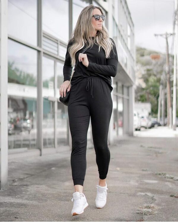 PRETTYGARDEN Women's Fall 2 Piece Lounge Outfit Long Sleeve Crewneck Pullover Tops High Waisted Pants Set Tracksuit - Image 3