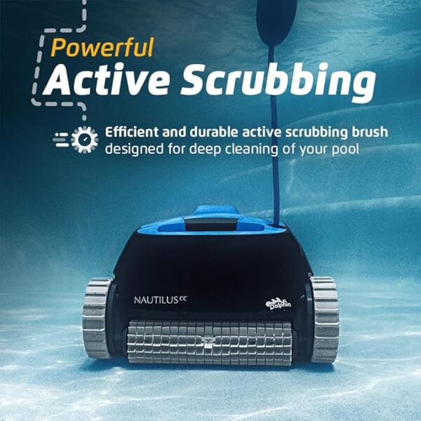Dolphin Nautilus CC Automatic Robotic Pool Vacuum Cleaner, Wall Climbing Scrubber Brush, Top Load Filter Access, Ideal for Above/In-Ground Pools up to 33 FT in Length - Image 3