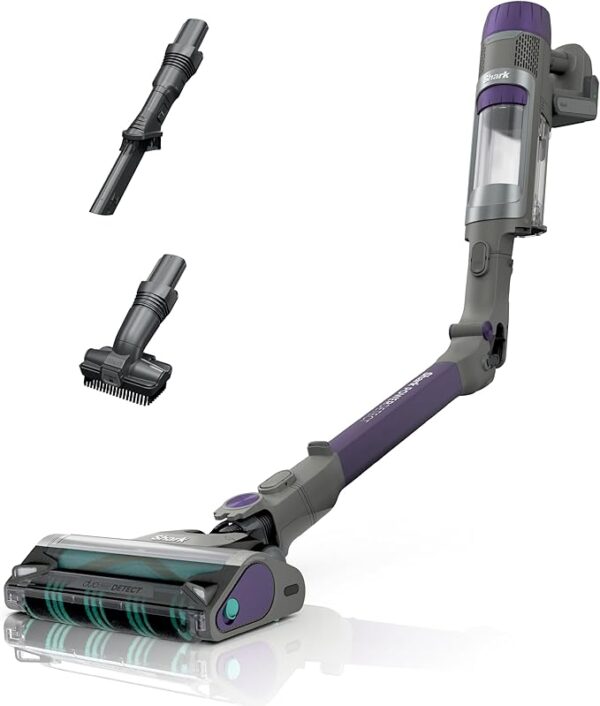 Shark Cordless Vacuum Cleaner with HEPA Filter, PowerDetect Clean & Empty, Powerful Suction, Pet Hair Pickup, Carpets & Hardfloor, Grey/Purple, IP1251