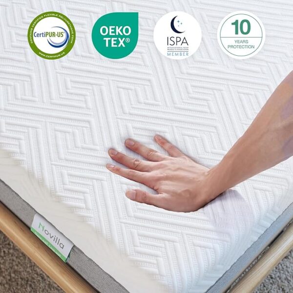 Novilla Queen Size Mattress, 12 Inch Gel Memory Foam Mattress for Cool Night & Pressure Relief, Medium Plush Feel with Motion Isolating, Bliss - Image 5