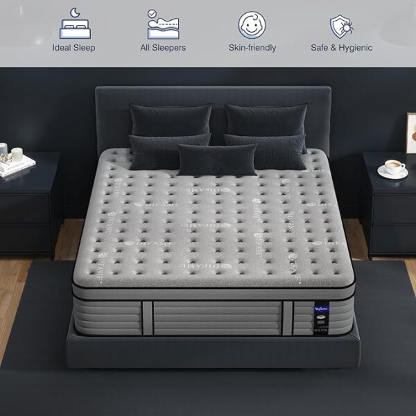 DIFAME Full Size Mattress, 12 Inch Gel Memory Foam Hybrid Firm Full Bed Mattress in a Box, Pressure & Back Pain Relief, Individually Pocket Spring, Edge Support, 100-Night Trial, CertiPUR-US - Image 5