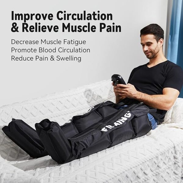 FIT KING Air Compression Recovery System,Dynamic Compression Massage Boots for Circulation Improvement and Fast Recovery,Sequential Compression Device for Athletes,FSA HSA Approved (Medium) - Image 3